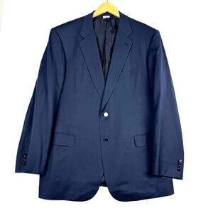 Brioni Mens 48" Large Wool Navy Blue Blazer Suit Coat Metal Buttons Made Italy